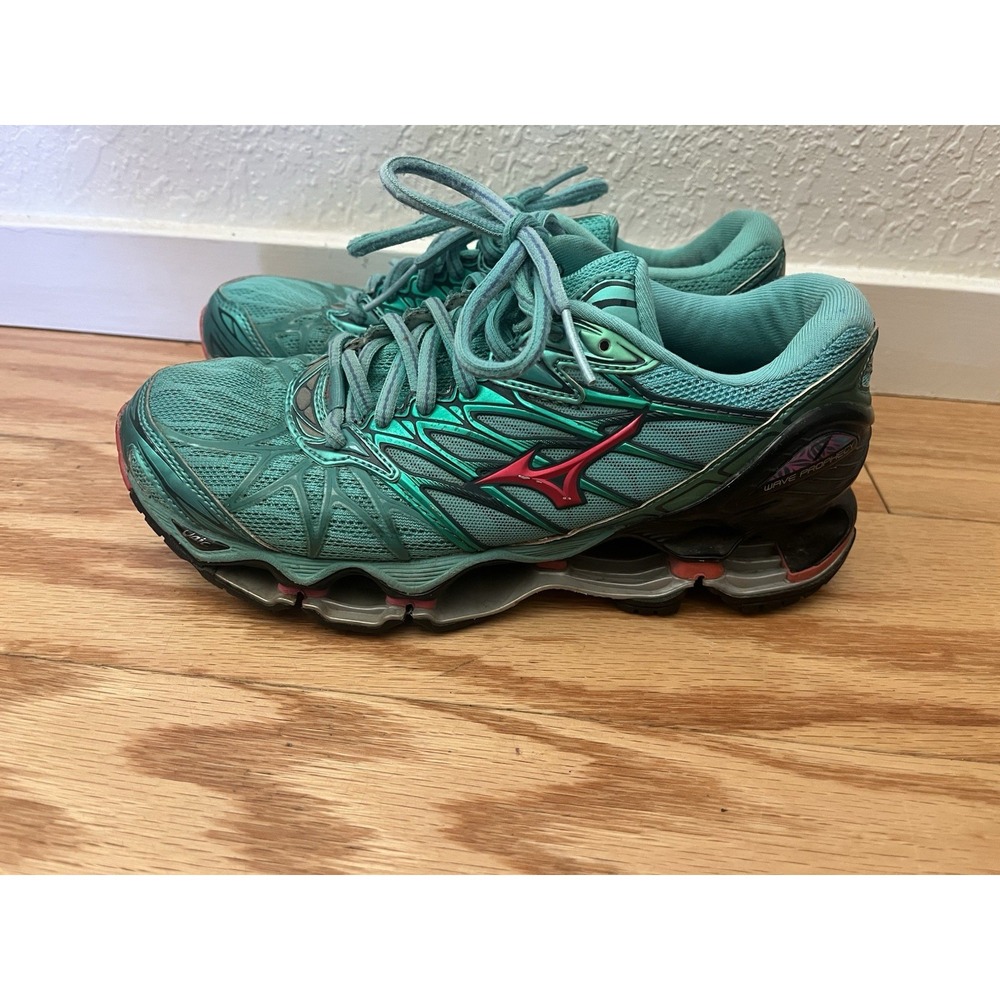 Mizuno Wave Prophecy 12 Womens Shoes 6.5 Blue Atoll Running Lace-Up Sneakers